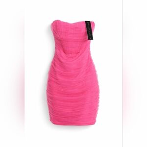 Nwt Thirty Thirty Hot Pink Mini Dress XS Bodycon Party Y2K Clubwear